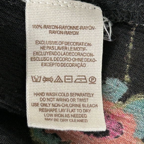 Free People Just The Two Of Us Floral Boho Tunic Top Black Small - Picture 10 of 10